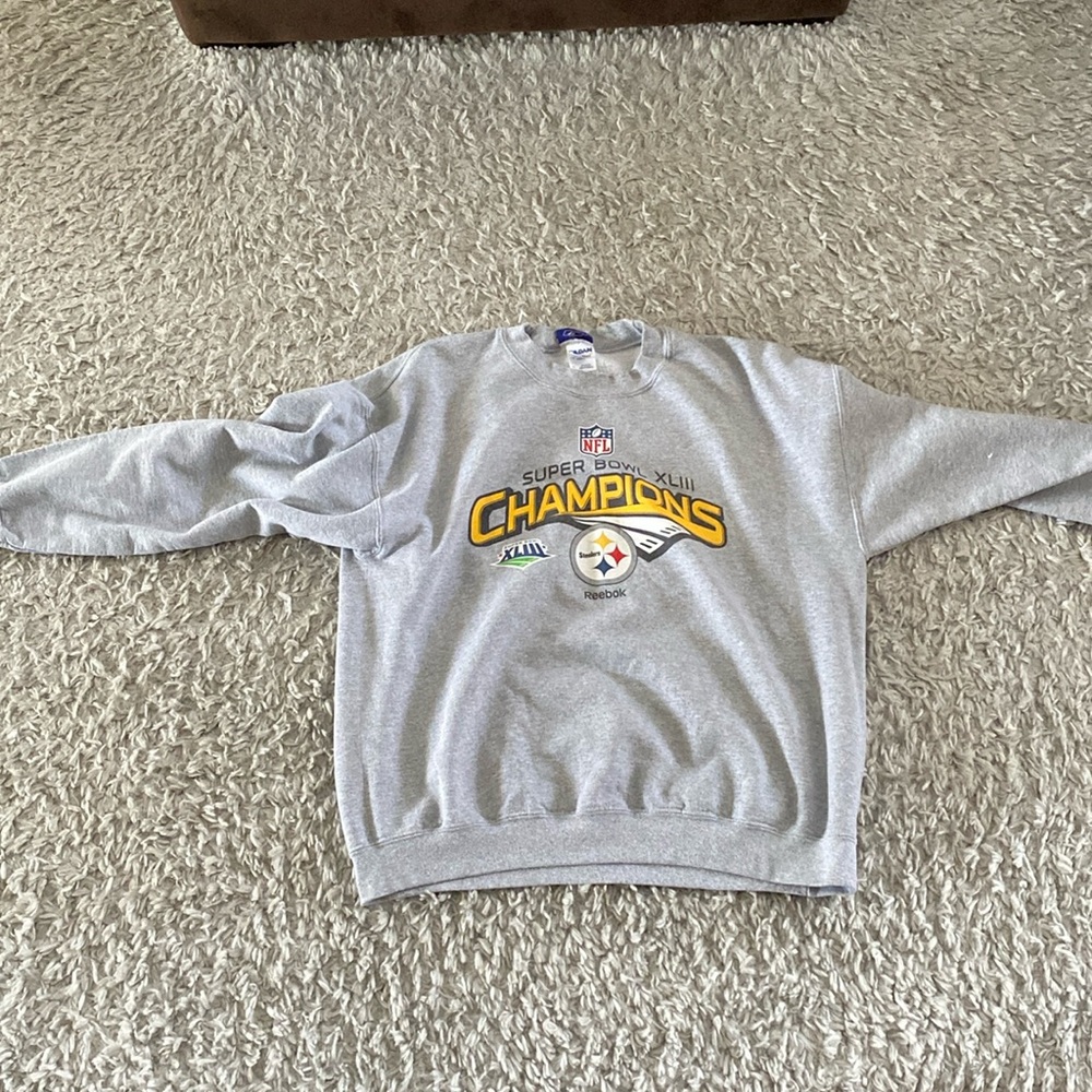 Gray Steelers Super Bowl Crewneck